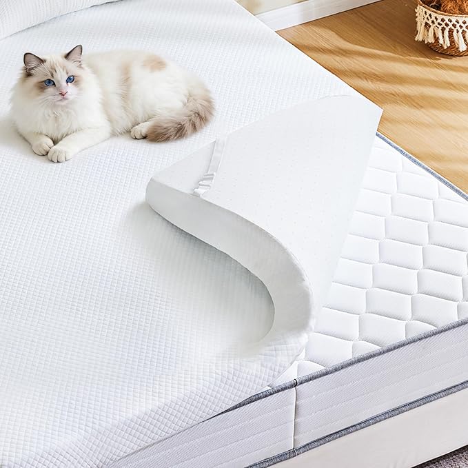 NEWBULIG 3 Inch Memory Foam Mattress Topper Twin, Memory Foam Pad with Removable & Washable Cover, Bed Topper for Back Pain, Non-Slip Ventilated Design