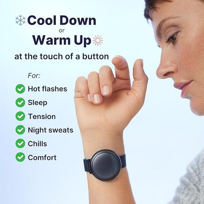 Embr Wave Cooling Bracelet - Warming Bracelet - Personalized Thermal Relief - Manage Hot Flashes, Night Sweats, Sleep, Tension - Clinically Proven - Rechargeable - Black