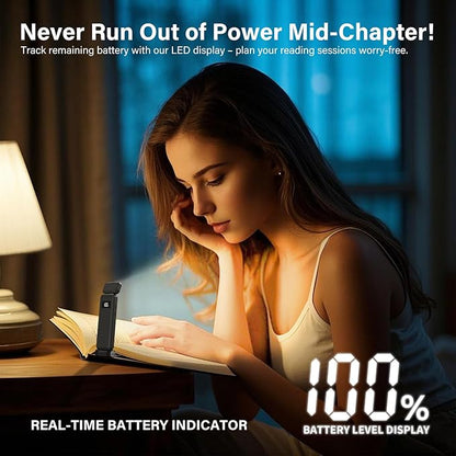 Rechargeable Reading Book Light with Clip & Battery Indicator - 9 Luminescence Mode Book Lamp for Night Reading in Bed, Portable 1.6 Oz Ultralight, Stocking Stuffers for Kids, Book Lovers