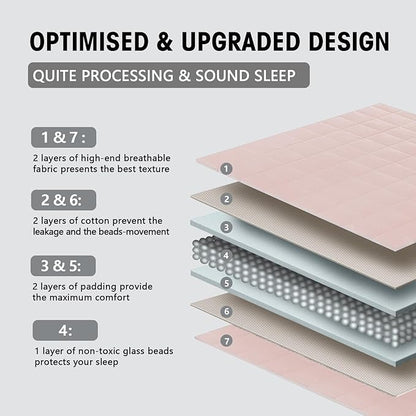 yescool Weighted Blanket for Adults (17 lbs, 60" x 80", Pink) Cooling Heavy Blanket for Sleeping Perfect for 160-180 lbs, Queen Size Breathable Blanket with Premium Glass Bead, Machine Washable