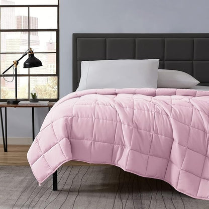 L'AGRATY Weighted Blanket - 40"x60" 10lbs Cooling Breathable Microfiber Material with Glass Beads Small Blanket All-Season Summer Fall Winter Soft Thick Comfort
