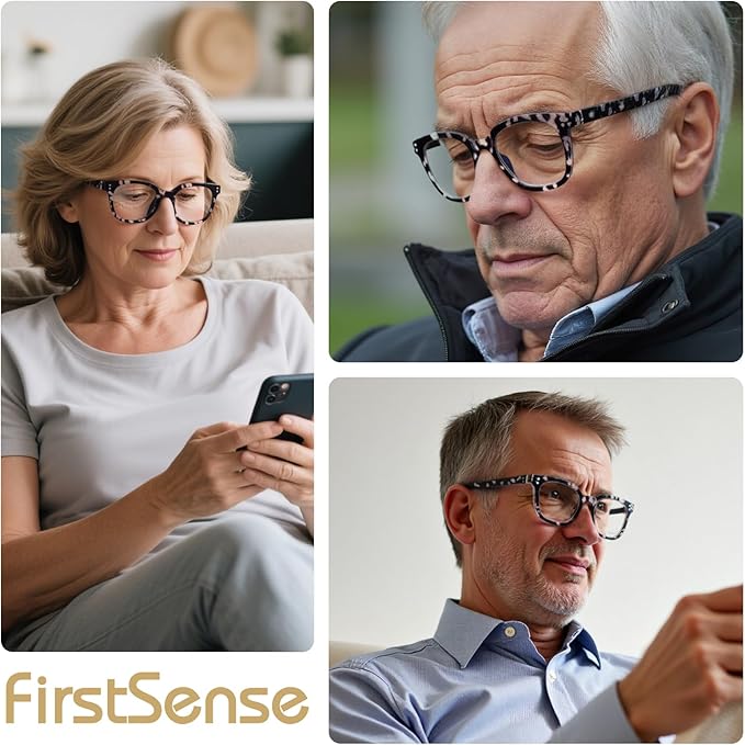 Reading Glasses for Men Women Blue Light Blocking with Spring Hinge, Blocking Readers Anti UV Ray Filter Eyeglasses, Square Computer Reader Glasses, Black and White Tortoiseshell, +1.0