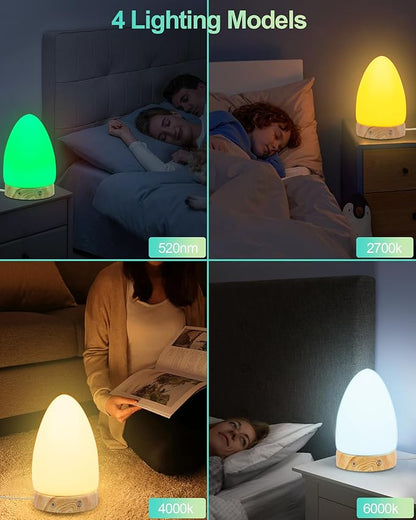 Green Light Therapy Lamp for Migraines Headaches Insomnia Sleep Light Sensitivity Anxiety Relief 520nm Narrow Band Green LED Multi-Mode Warm Natural Cold White Light Desk Lamp Remote Charging Port