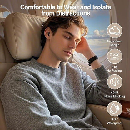 Sleep Earbuds Bluetooth 5.4 in Ear Touch Screen Sleep Headphones, Small Design Mini Sleep Earbuds for Side Sleepers with Sleep Mode, 48H Playtime Sleep Earphones Clear Calls, Carbonblack