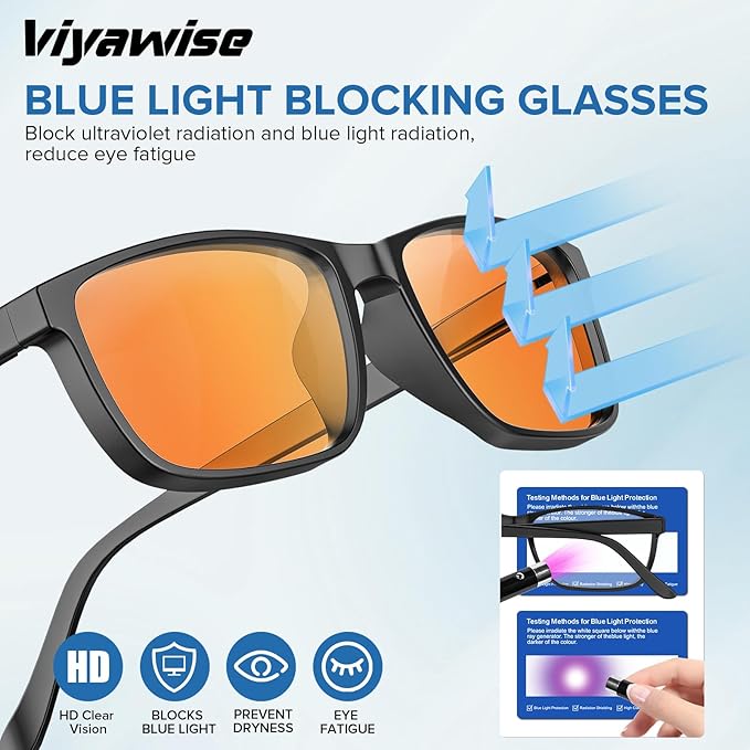 G5 Blue Light Blocking Glasses for Women & Men, Eye Strain Protection Bluelight Blockers for Reading Computer Gaming