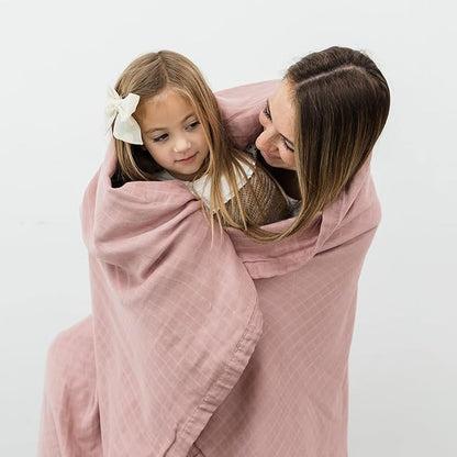 Natemia XL Muslin Baby Blanket - Ultra Soft, Breathable Baby Blankets for Girls, Boys, Parents - Newborn Essentials - Multi-Purpose Stroller Cover, Play Mat, Snuggly Throw Blanket - Cotton Rayon Blend
