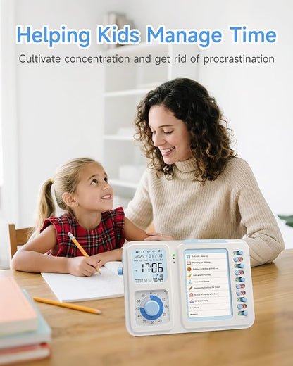 Visual Timer for Kids with Planning Board, 3-in-1 Visual Schedule for Kids with Autism & ADHD, Chore Chart for Home, School, Classroom, Desk