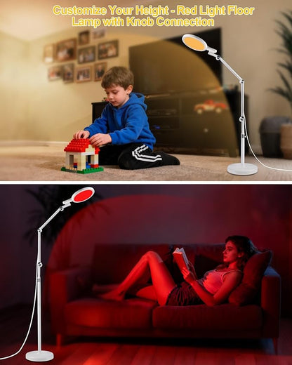 Light Therapy Floor Lamp - 11000 Lux Full Spectrum Sun Lamp, 9 Color Temperature & 670nm Red Light, Touch/Remote Control(Need Pairing), 10 Brightness Levels LED Sunlight Lamp for Home Office