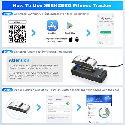 Fitness Tracker with Blood Pressure & Blood Oxygen Monitor, 24/7 Heart Rate Sleep Tracking, IP68 Waterproof Smart Watch, Step Calorie Counter, Activity Tracker for Men Women - No Subscription
