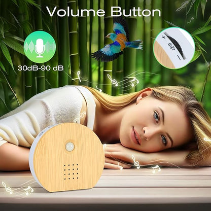 Singing Bird Box Original, White Noise Nature Sound Box with Motion Sensor Portable Birds Chirping with Timer, 9 Soothing Songs, Sound Therapy for Bathroom, Home, Baby, Adult, Travel Relaxing (0-90dB)