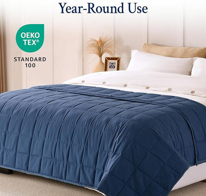 Topblan Weighted Blanket for Adults 12lbs, Soft Cooling Breathable Weighted Throw for Sleeping, Washable Heavy Blanket with Glass Beads for Winter, Sofa Bed, 48"x72" Twin Size