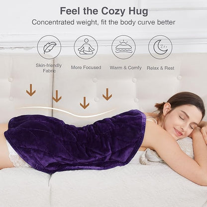 Alomidds Weighted Blanket 7lbs, Cozy Soft Flannel Portable Weighted Lap Blanket for Adults, Small Travel Weighted Blanket for Relaxing, Sleeping, Napping, Machine Washable, Purple, 29" x 24"