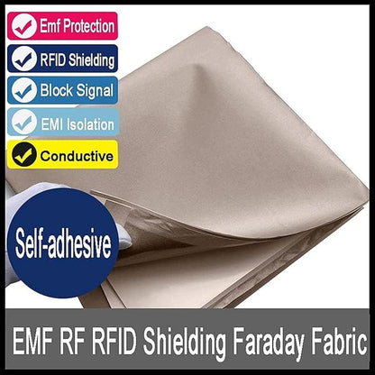 Faraday Fabric,EMF RF RFID Shielding Self-Adhesive Wallpaper,EMI Isolation,Military Grade DIY Shielding Fabric(Size:1x1.1m) (Color : 1x1.1m)