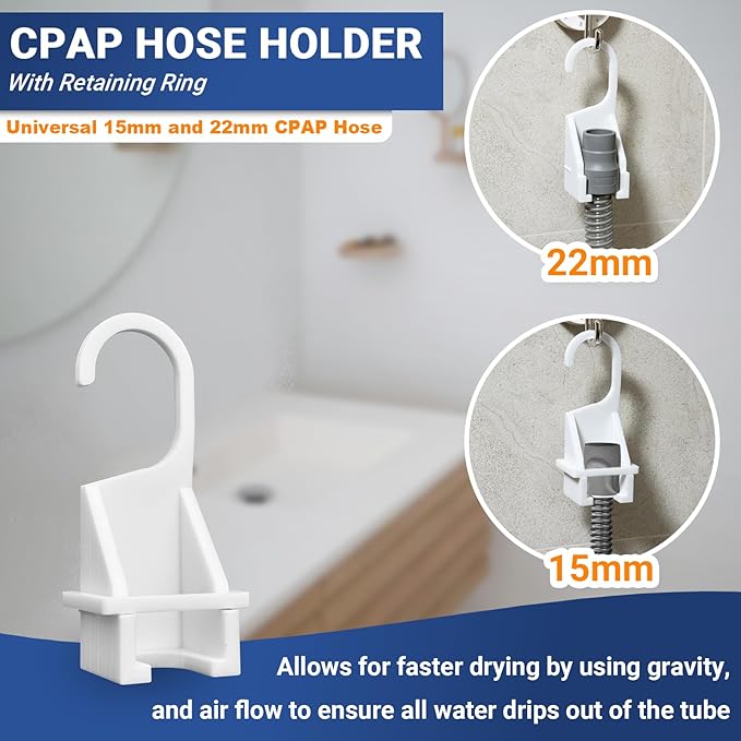 9 Pack CPAP Tube Cleaning Kit, Collapsible Wash Basin, CPAP Hose Holder, CPAP Tube Clips, CPAP Tubing Holder, Tube Cleaning Brush Fits for Standard15-22mm Diameter Tubing with Storage Bag