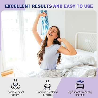 Anti Snoring Devices, Snore Stopper with Adjustable Magnet, Silicone Nose Clip Stop Snoring, Effective to Relieve Snoring, Snoring Solution for Comfortable and Quieter Sleep, White,M