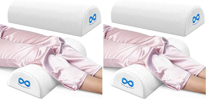 Everlasting Comfort Under Knee Pillow for Back Sleeping - Memory Foam Half Moon Leg Bolster Pillow for Back Pain, Thoracic Support (Pack of 2)