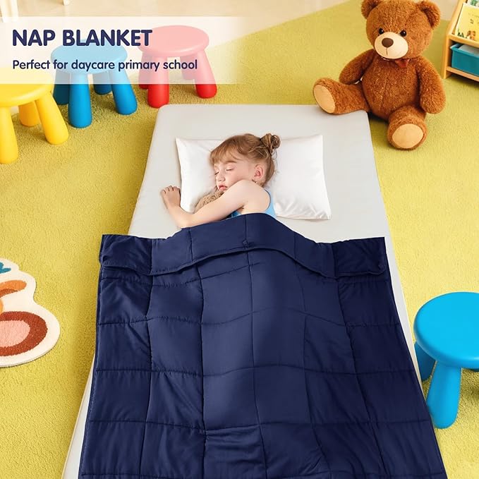 yescool Navy Weighted Blanket 5 Pounds Cooling Weighted Lap Blanket, Heavy Blanket for Sleeping, Weighted Throw Blanket Gift for 40-60lbs, 36"x48"