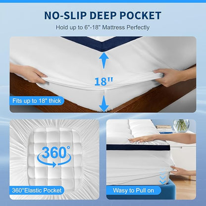 Breathable Dual Memory Foam Mattress Topper-V1 (Twin,39"x75")