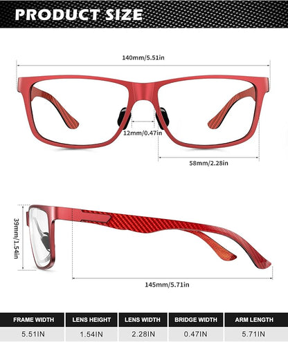 ANYLUV Blue Light Blocking Glasses Men Computer Gaming Glasses Lightweight Al-Mg Metal Anti Eyestrain Eye Protection