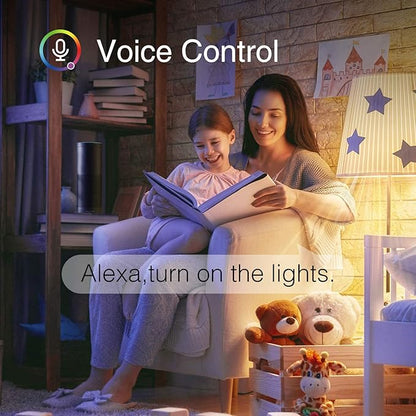 Smart Bulb, WiFi Light Bulbs, Color Changing Light Bulb, Compatible with Alexa & Google Assistant, A19 RGB Alexa Light Bulb, RGB+White, Dimmable LED Light Bulbs, 6 Pack, (WB5-6), Multicolor