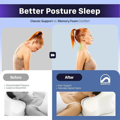 Cervical Neck Pillow, Protect Your Sleep Quality with Memory Foam, All Night Side Sleeper Pillow, Deep and Quality Sleep for Cooling Pillow