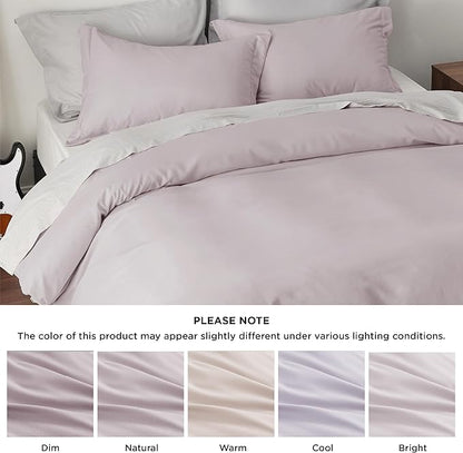 Bedsure Duvet Cover Full Size - Soft Double Brushed Bedding Set for Kids & Adults, Zipper Closure, 3 Pieces, Includes 1 Duvet Cover (80"x90") & 2 Pillow Shams, NO Comforter, Pink Mocha