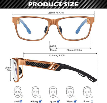 ANYLUV Blue Light Blocking Glasses Men Computer Gaming Glasses Lightweight Al-Mg Metal Anti Eyestrain Eye Protection