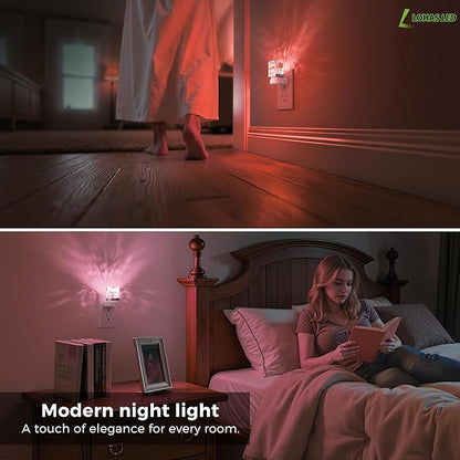 L LOHAS LED Night Light, Night Lights Plug into Wall with 10 Color Change RBG Nightlight Plug in Wall, Built in Dusk to Dawn Sensor for Hallway, Bathroom, Rooms