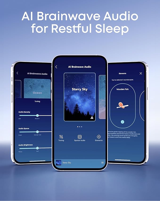 Soundcore Sleep A30 by Anker Sleep Earbuds, Smart Active Noise Cancelling Sleep Headphones, Adaptive Snore-Masking System, Ultra-Comfort for Side Sleepers, 45H Playtime