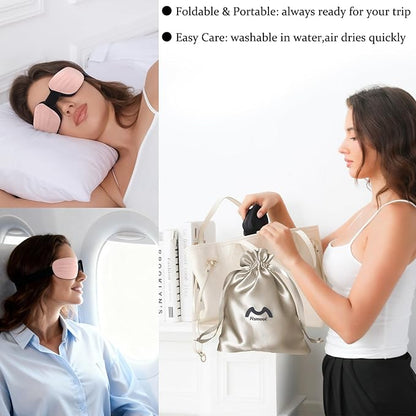 100% Blackout Sleep Eye Mask for Women Men, Zero Pressure Sleeping Mask - Sleeping Mask and Eyelash Friendly Night Blindfold, Adjustable Ultra Soft Comfortable for Dry Eye Mask (Gray)