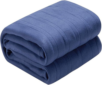 Electric Heated Blanket Full Size 72"x84",Fast Heating Throw, Soft Fleece for Bed & Sofa, 10 Hours Auto Off & 4 Heating Levels, Machine Washable, Gifts for Grandma & Family-Dark Blue