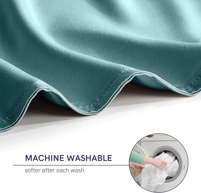 YnM Exclusive Cooling Duvet Cover for Weighted Blankets with 16 Strings (Sea Grass, 88"x104")