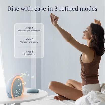 ANJANK Super Loud Alarm Clock with Wireless Bed Shaker, Vibrating Dual Alarm with Light Wake Up for Heavy Sleepers & Hearing Impaired, 9-Color Night Light, 5 Sounds, 0-100% Dimmer, USB Charger