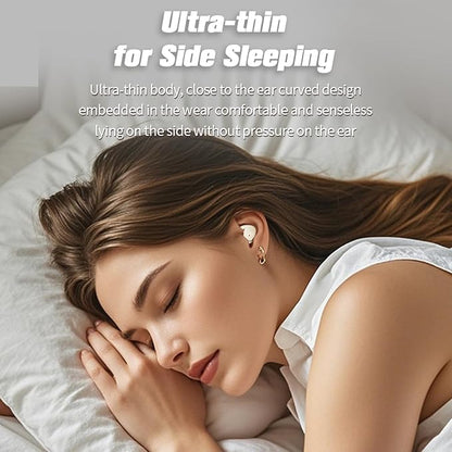 ANC Noise Cancelling Sleep Earbuds Ear Buds Sleeping Earphones Headphones for Side Sleepers, Wireless Bluetooth Comfortable Invisible Mini Small Tiny Hidden Discreet Earbuds for Small Ear Canals Work