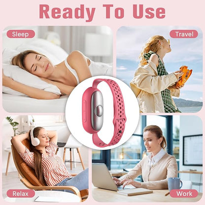 Sleep Aid Device, Micro-Current Sleep Instrument Anxiety Device, Portable Rechargeable Sleep Aid for Anxiety and Insomnia (Gen2 Pink)