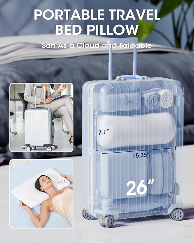 Memory Foam Pillows Queen Size, Contour Cooling Cervical Pillow for Neck Pain Relief, Orthopedic Ergonomic Bed Pillow for Side, Back and Stomach Sleepers, Soft Cloudy Sleeping Pillows (1 PCS)