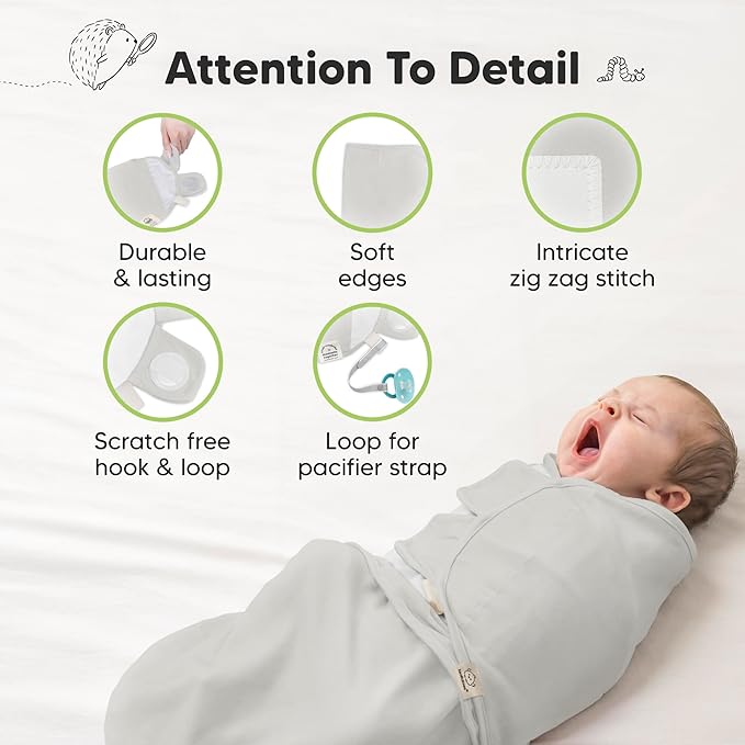 3-Pack Organic Baby Swaddle Sleep Sacks - Swaddles for Newborns, Infant 0-3 Months, Baby Girls, Boys, Soft & Snug Newborn Sleep Sack, Nursery Swaddling Blankets (The Wild, OS)