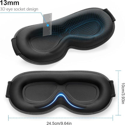 Gritin 100% Blackout Sleep Eye Mask for Women Men,Zero Eye Pressure Sleeping Mask-Ergonomic Design 3D Cutout Eye Movement and Eyelash Friendly Night Blindfold,Ultra Soft&Comfortable for Sleeping-Grey