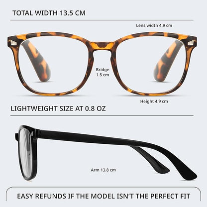 BLS BLUES Reading Glasses for Women for Home, Office & Driving - HD Clear Readers with Blue Light Blocking Protection