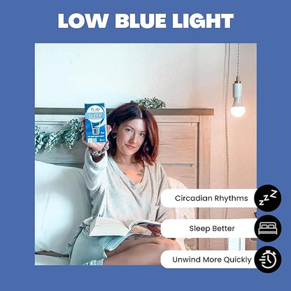 NorbSLEEP - Sleep Light Low-Blue LED Light Bulb for Bedtime and Evening, for Restful, Healthy Sleep for All Ages (Baby and Adults) (6W 4 Pack)