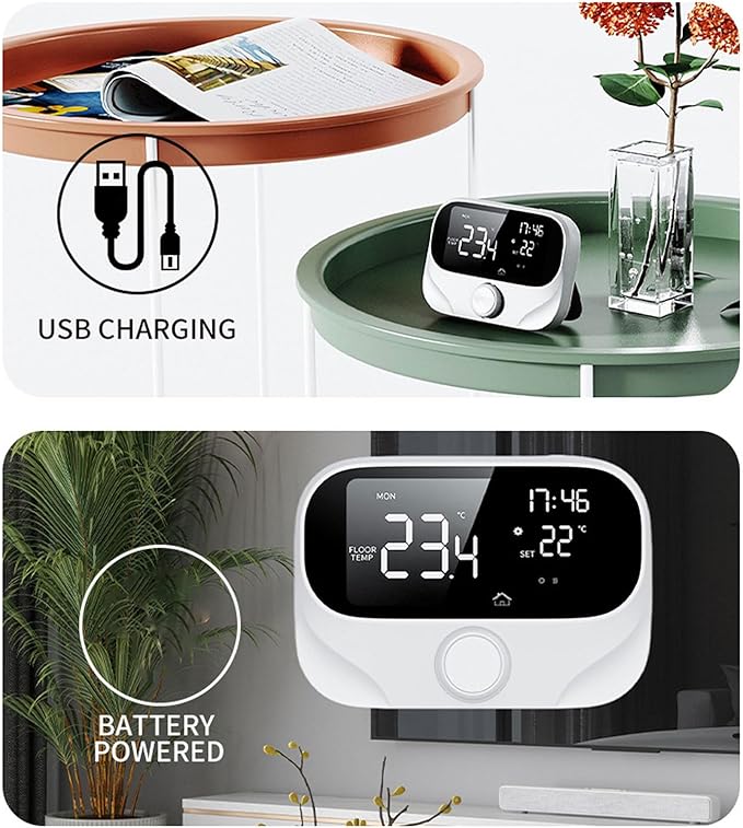 Fafeicy Programmable Smart Thermostat with LCD Display Wireless Temperature Controller for Home Energy Saving