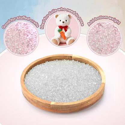 LemonRoad 15 Lbs Glass Beads Weighted Beads Glass Bead Filler Pellets for Stuffing Weighted Blankets Reborn Dolls Crafts Pillows Vests Stuffed Animals Anxiety Lap Pads