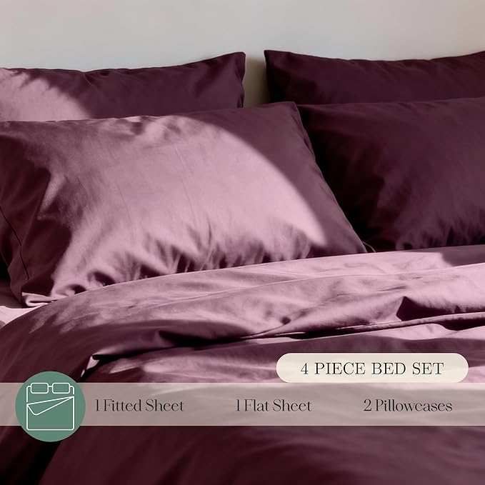 Eucalyptus Sheets - Infused with Silver for Anti-Odor, Softer Than Silk Fibers, More Cooling Than Cotton - Perfect for Hot Sleepers & Sensitive Skin - 100% Tencel Lyocell - Cali-King Sheet Set