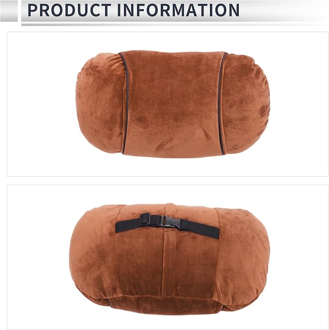 Car Headrest Pillow Ergonomic Comfortable Neck Pillow Neck Support Pillow Flannel, Memory Foam Adjustable Width Orange 2 Pcs for Driving Travel