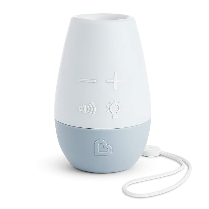 Munchkin Shhh… White Noise Sound Machine, Baby Sleep Soother with Night Light, Portable for Travel or Nursery, White/Grey