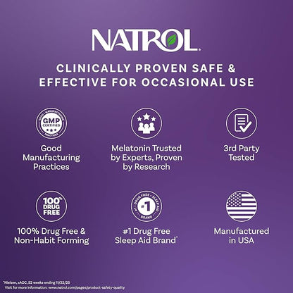 Natrol Melatonin 3 mg Time Release, Dietary Supplement to Minimize Wake Ups, Nighttime Sleep Aid, 100 Tablets, Up to a 100 Day Supply