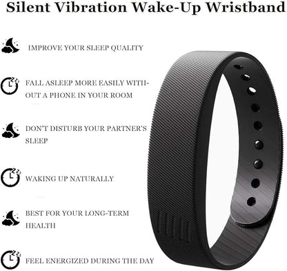 Wake-Up Alarm Band, Quiet Wake Up Alarm Band for Men Women, Original Smart Risng Alarming Bands Vibration Wake-Up Silent Wristband for Deep Sleepers, for Happier Morning (Blue)