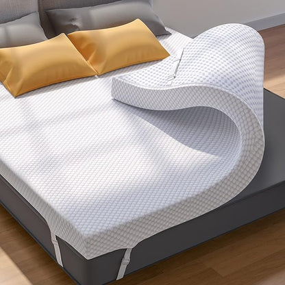 PERLECARE 3 Inch Gel Memory Foam Mattress Topper for Pressure Relief, Premium Soft Mattress Topper for Cooling Sleep, Non-Slip Design with Removable & Washable Cover, CertiPUR-US Certified - Cal King
