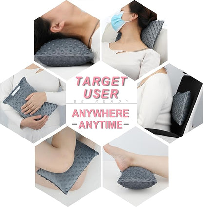 2 Pcs Soft Knee Pillow for Side Sleepers, Pressure Pillows Between Legs 11"x7" Small Knee Pillow Joints Cushion for Sleeping Hip and Back Pain, Minky Dot Dark Gray