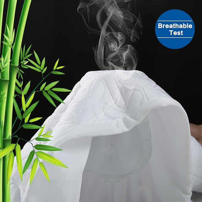 MERITLIFE Premium Waterproof Twin XL Size Mattress Protector Noiseless College Dorm Room Bed 4D Mattress Cover Extra Long Single Cooling Breathable Soft Washable (White,Twin XL 39"x80")